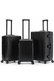 Set of 3 Silver Travel Cases 55x35x20cm + Medium + Large