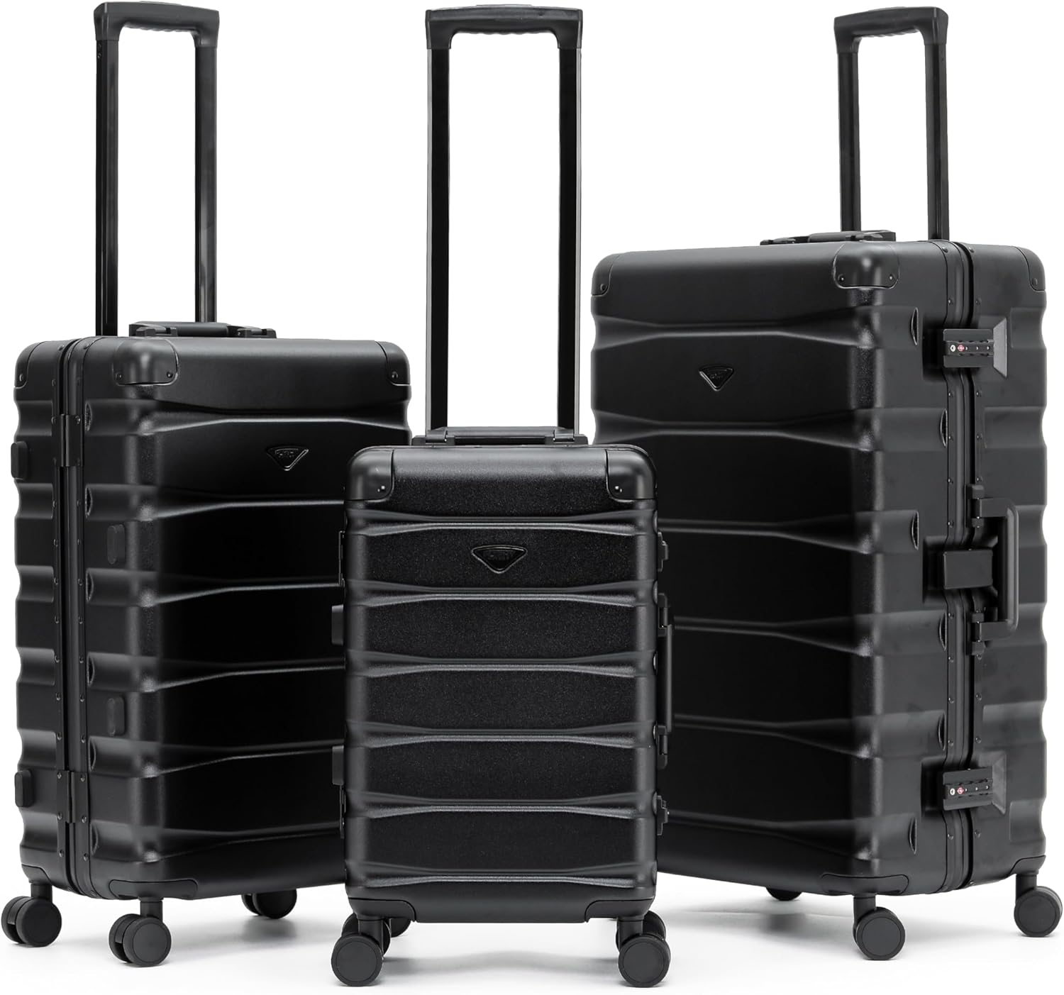 Flight Knight Premium Travel Suitcase - 8 Spinner Wheels - Built-in TSA Lock Lightweight Aluminium Frame, ABS Hard Shell Carry on Check in Luggage Highly Durable - Approved for Over 100 Airlines