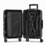 Large 31" Aluminium Frame Checked Suitcase