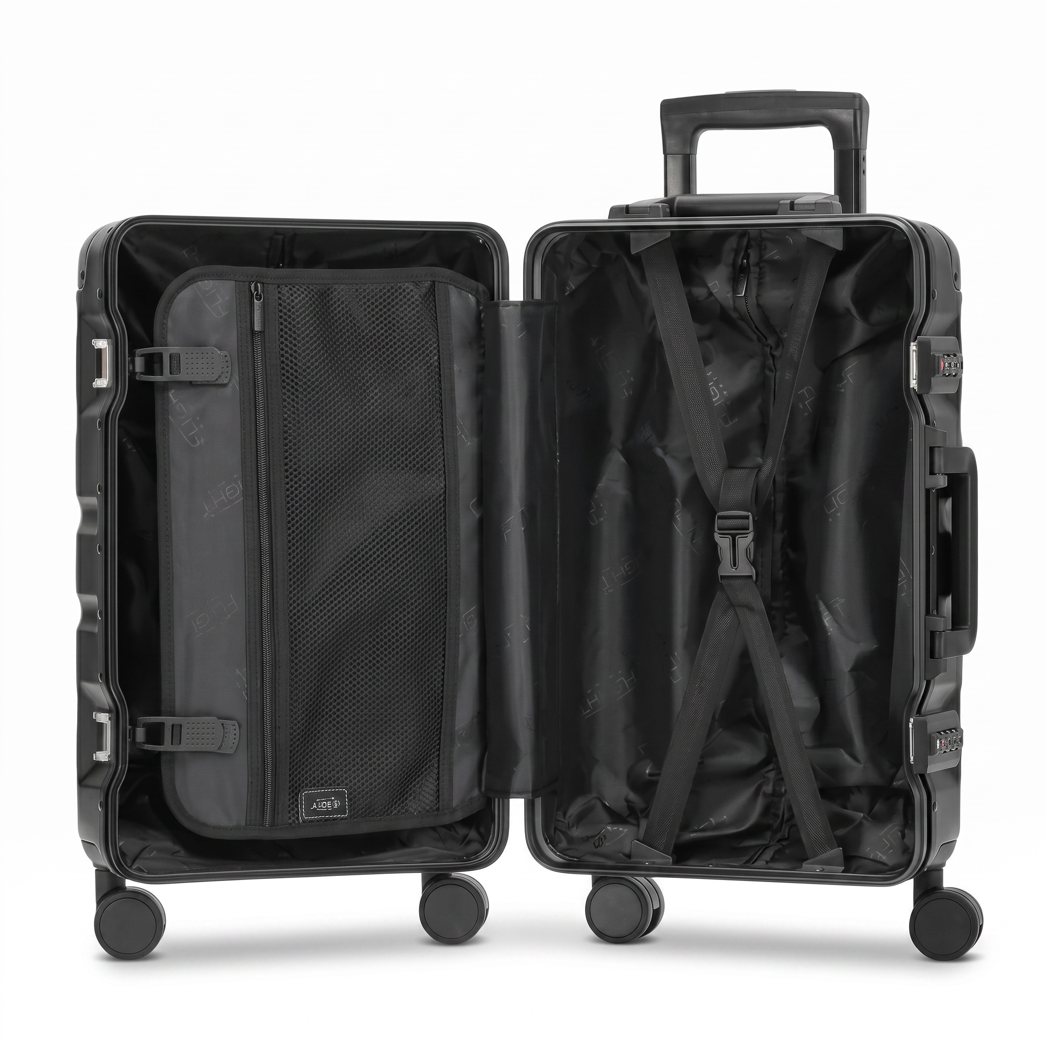 Large 31" Aluminium Frame Checked Suitcase