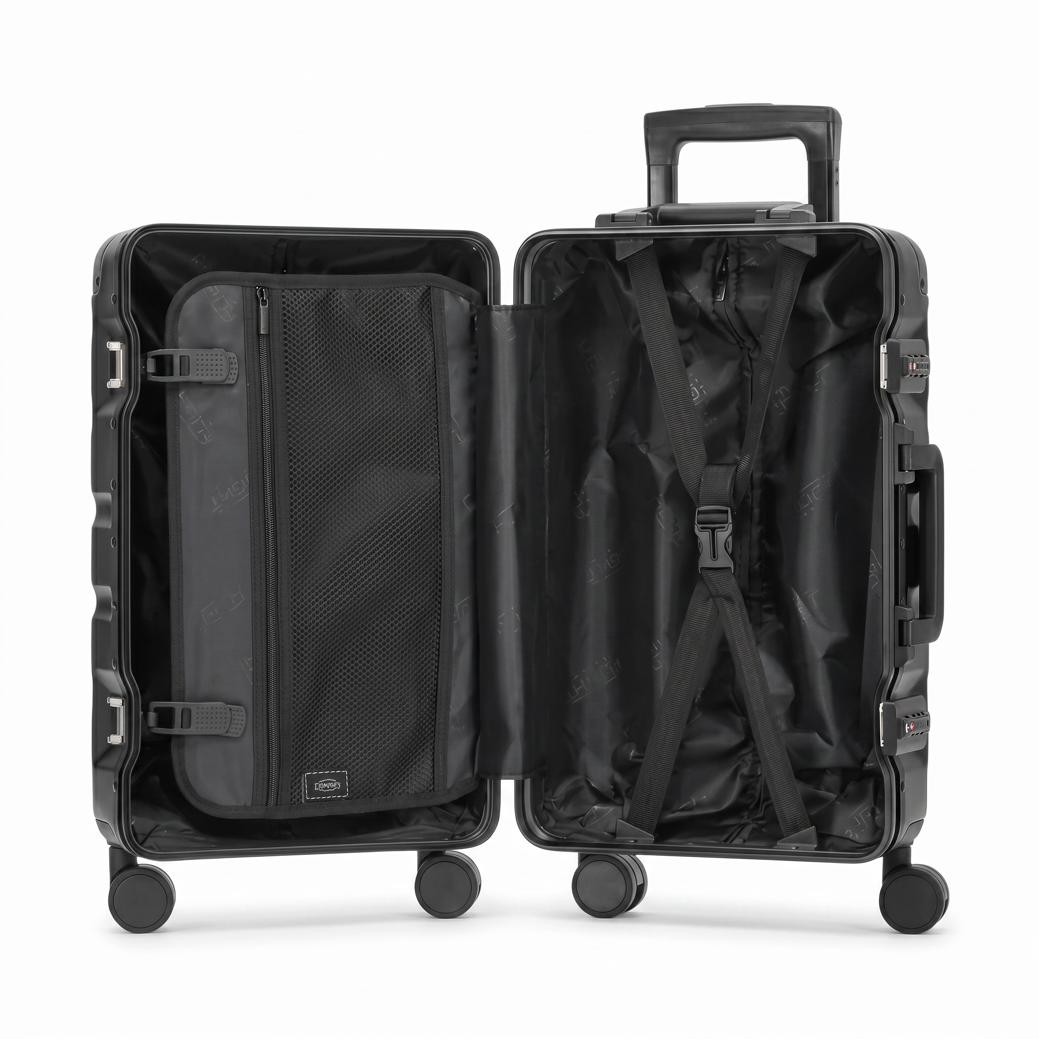 Medium 27" Aluminium Frame Checked Suitcase