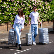 Large 31" Aluminium Frame Checked Suitcase