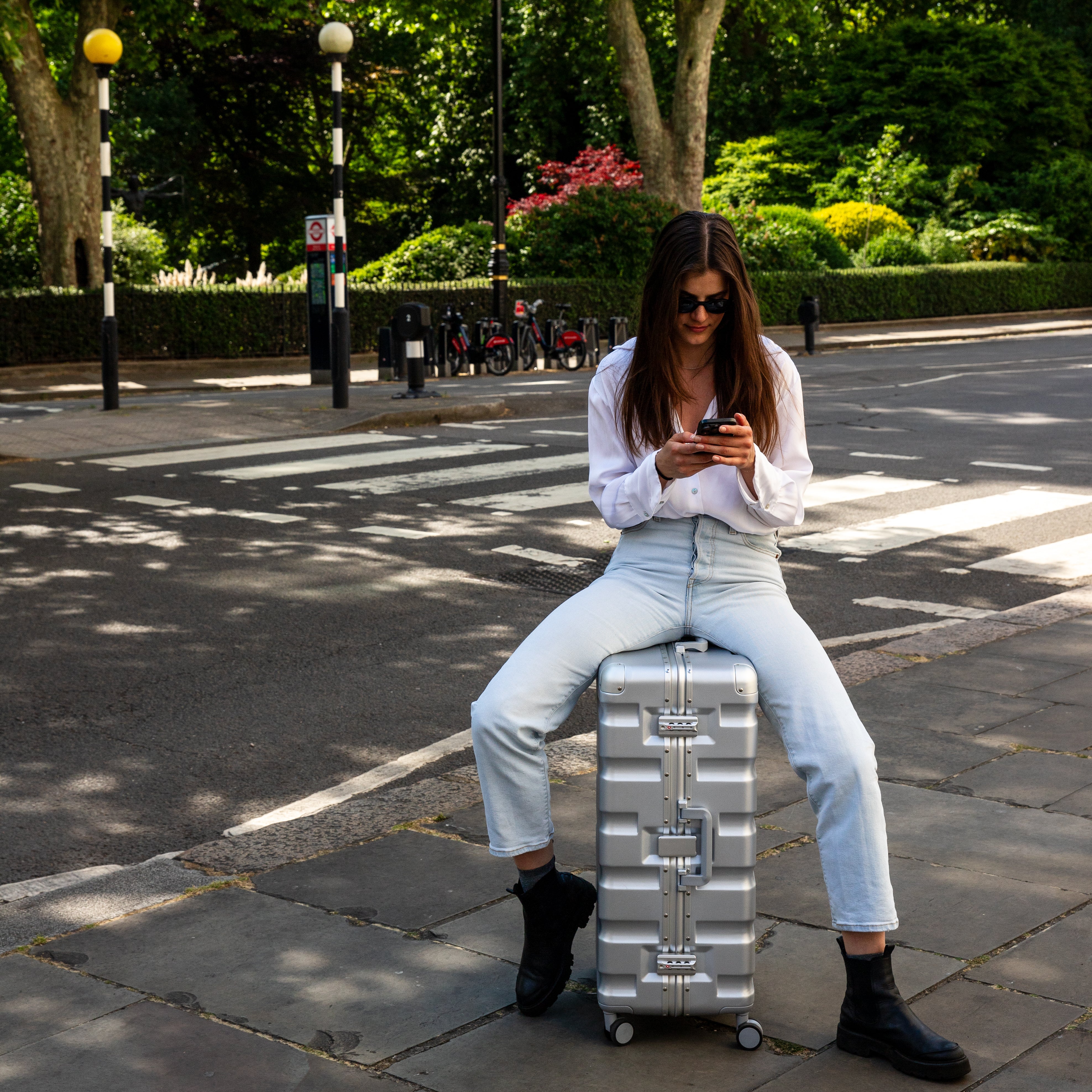 ALUMINIUM 3-Piece Suitcase Set (55x35x20cm + Medium + Large)