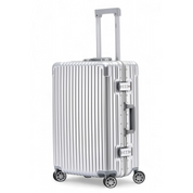 Medium 26" Silver Checked Suitcase