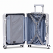 Medium 26" Silver Checked Suitcase