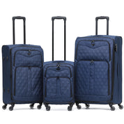 QUILTED Soft Shell 3-Piece Suitcase Set (55x35x20cm + Medium + Large)