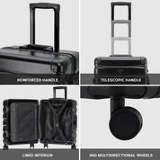 56x45x25cm Aluminium Frame Carry-On Cabin Case