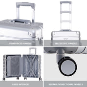 56x45x25cm Aluminium Frame Carry-On Cabin Case