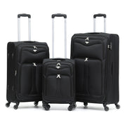 Soft Shell 3-Piece Suitcase Set (55x35x20cm + Medium + Large)