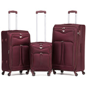 Soft Shell 3-Piece Suitcase Set (55x35x20cm + Medium + Large)