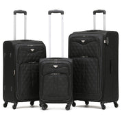 QUILTED Soft Shell 3-Piece Suitcase Set (55x35x20cm + Medium + Large)