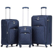 QUILTED Soft Shell 3-Piece Suitcase Set (55x35x20cm + Medium + Large)