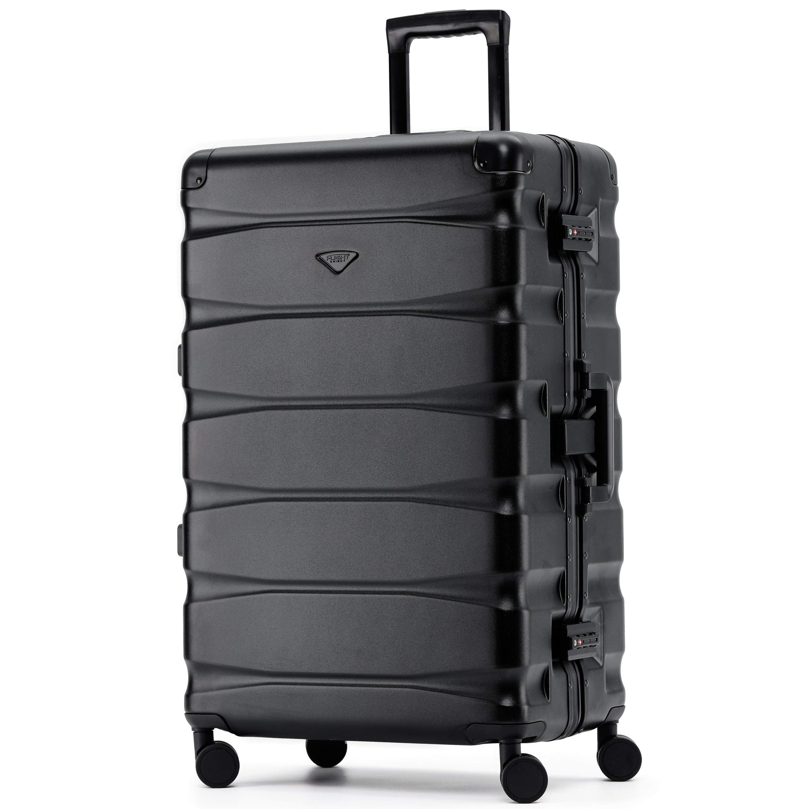 Large 31" Aluminium Frame Checked Suitcase