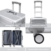 Medium 27" Aluminium Frame Checked Suitcase