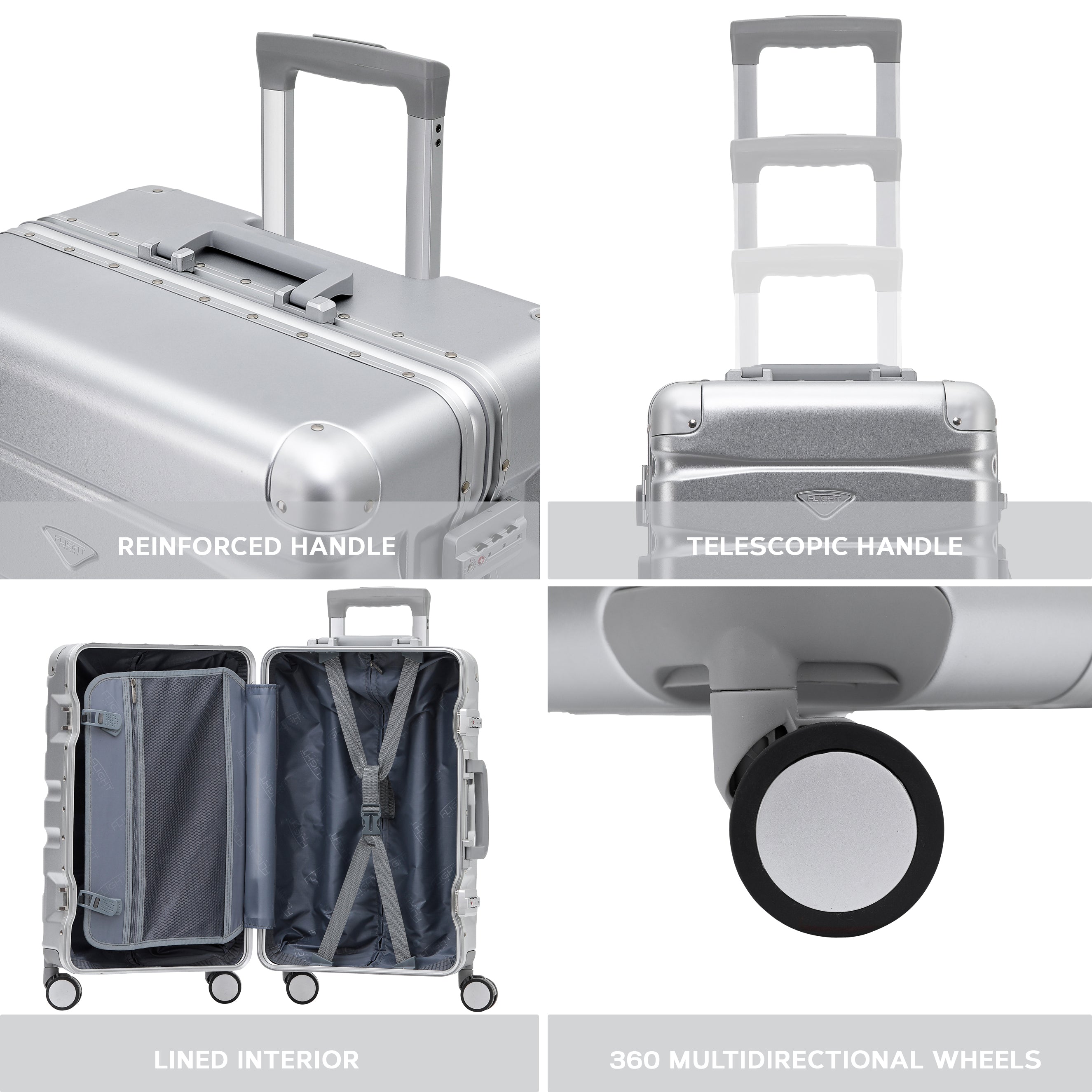 Medium 27" Aluminium Frame Checked Suitcase