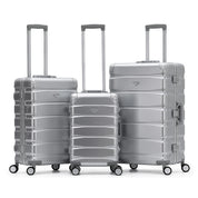 ALUMINIUM 3-Piece Suitcase Set (55x35x20cm + Medium + Large)