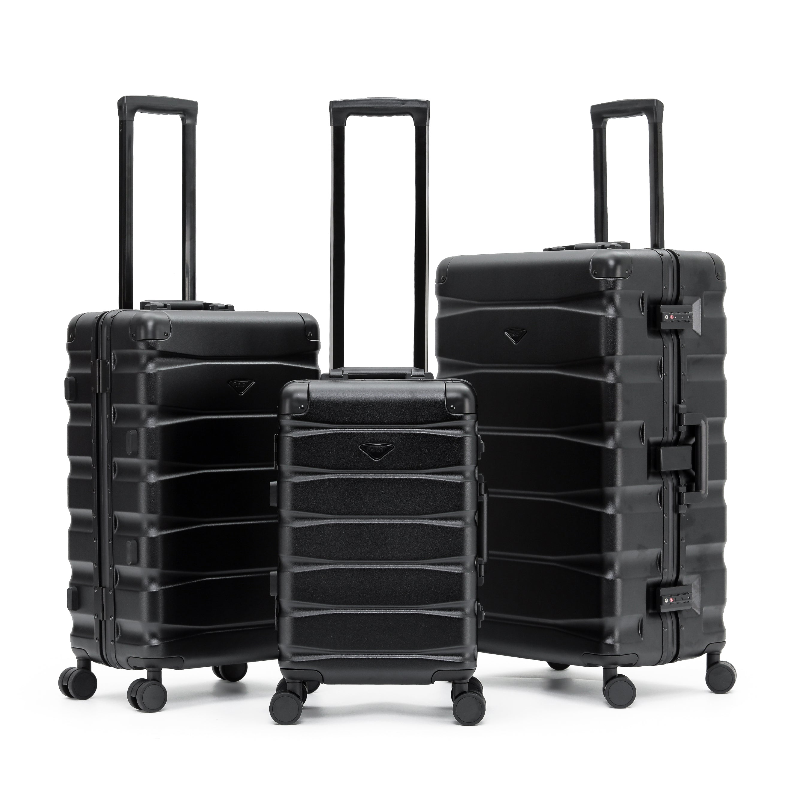 ALUMINIUM 3-Piece Suitcase Set (55x35x20cm + Medium + Large)