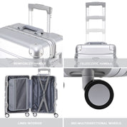 55x35x20cm Aluminium Frame Carry-On Cabin Case