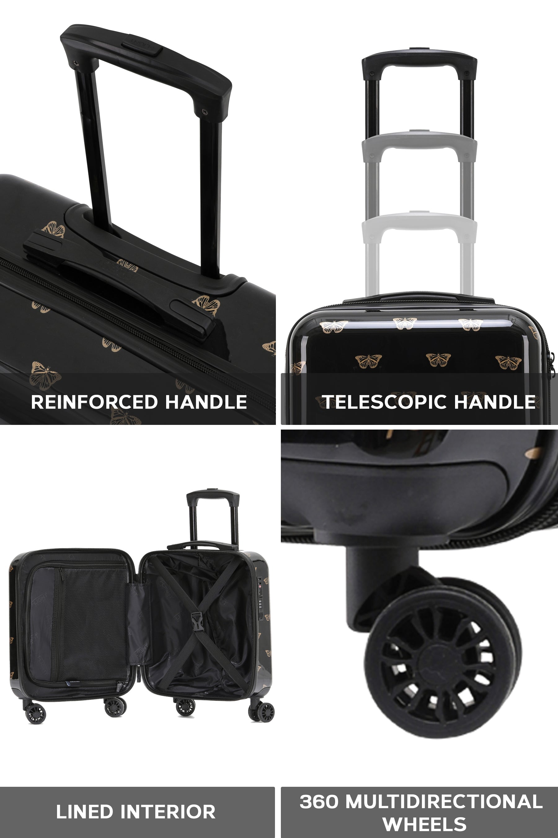 56x45x25cm PRINT Cabin Carry on Case