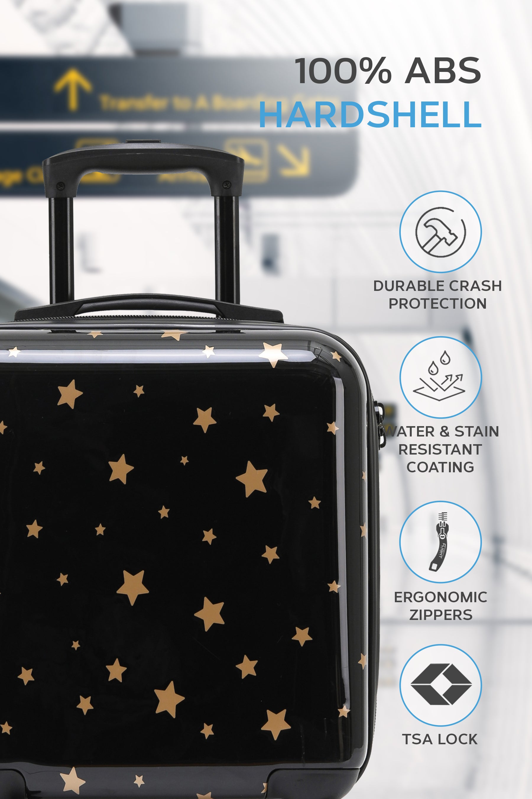 56x45x25cm PRINT Cabin Carry on Case