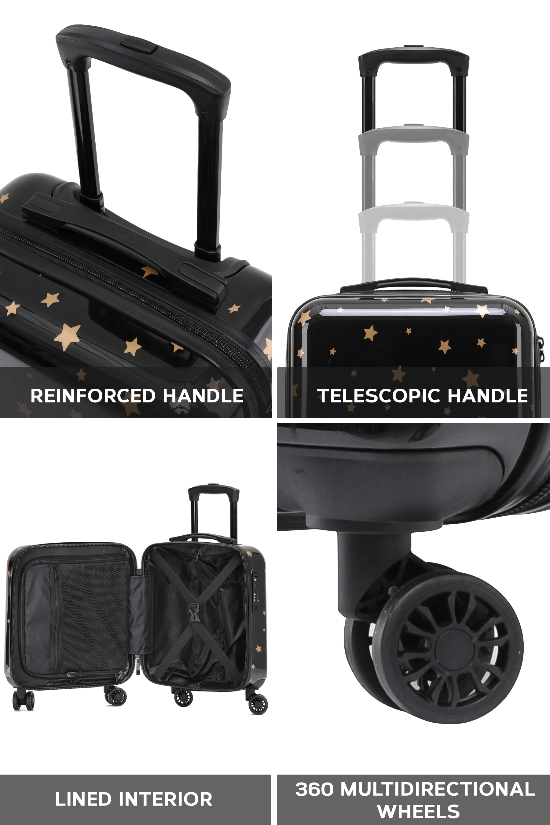 56x45x25cm PRINT Cabin Carry on Case