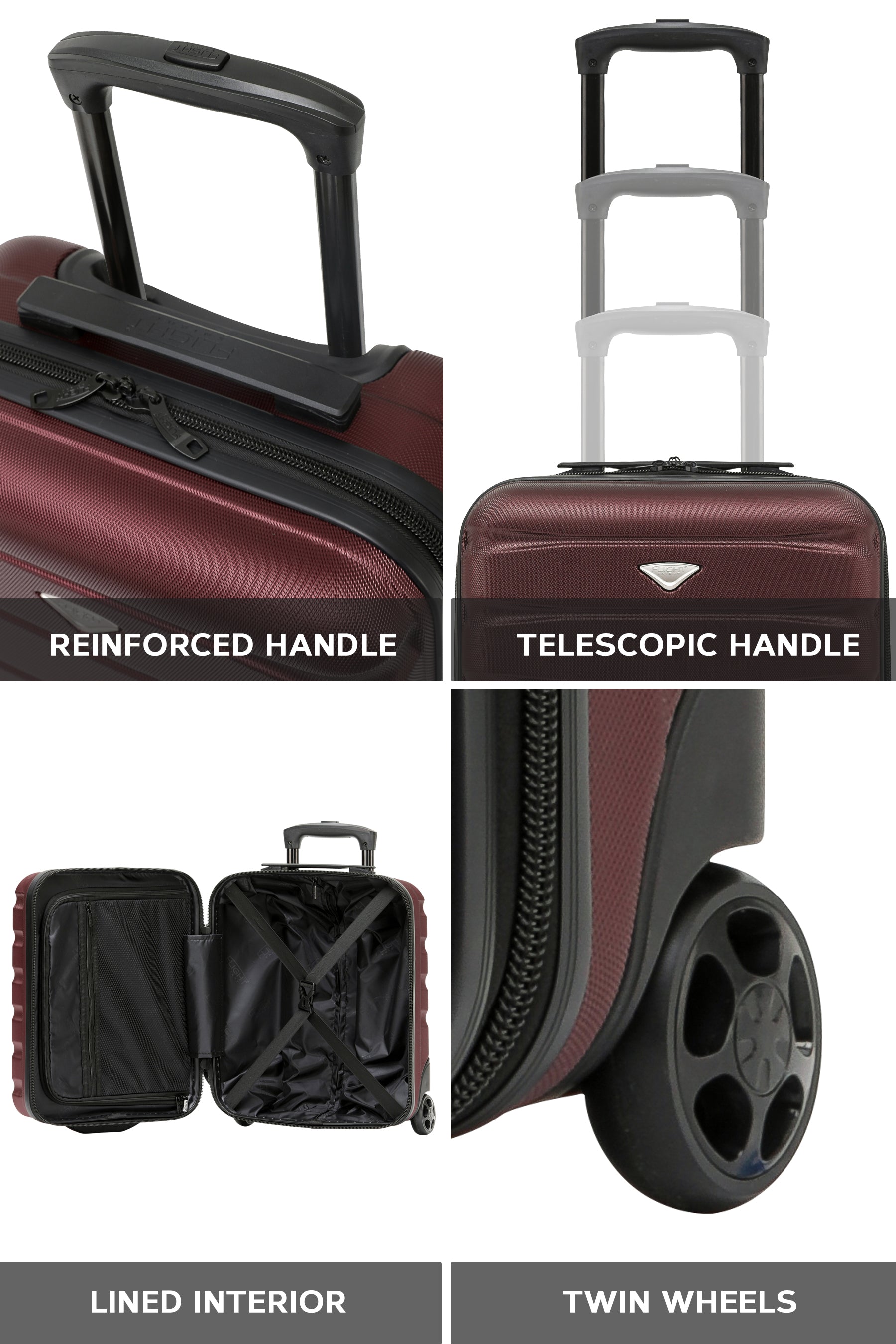45x36x20cm 2 Wheel Cabin Carry on Case
