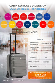 45x36x20cm 2 Wheel Cabin Carry on Case
