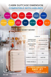 45x36x20cm 2 Wheel Cabin Carry on Case