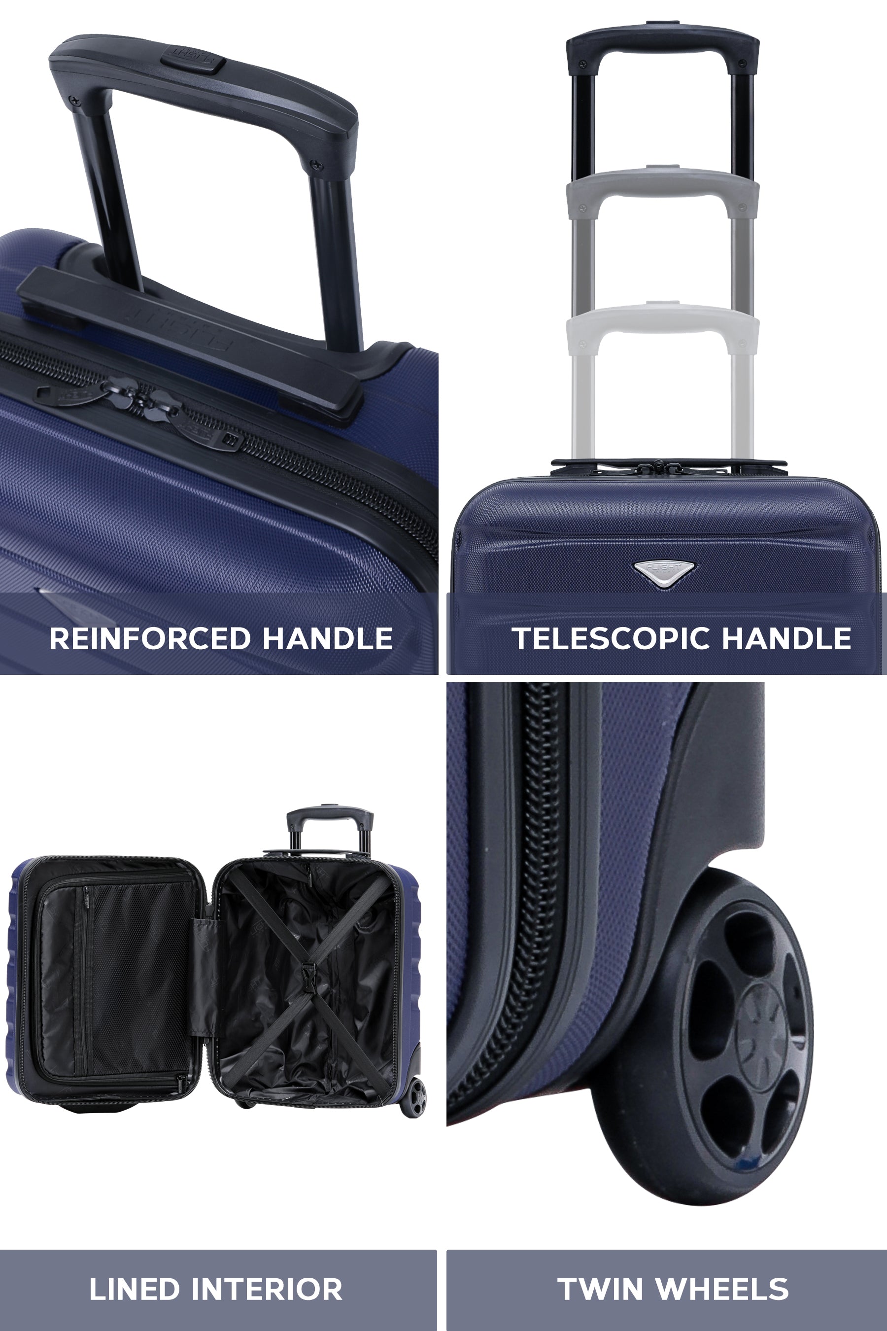 45x36x20cm 2 Wheel Cabin Carry on Case
