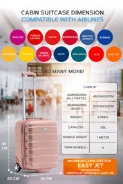 45x36x20cm 2 Wheel Cabin Carry on Case