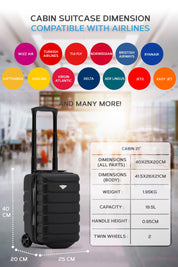 40x20x25cm 2 Wheel Cabin Carry on Case