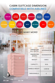 40x20x25cm 2 Wheel Cabin Carry on Case