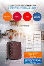 56x45x25cm 2 Wheel Cabin Carry on Case