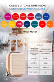 40x30x20cm 2 Wheel Cabin Carry on Case