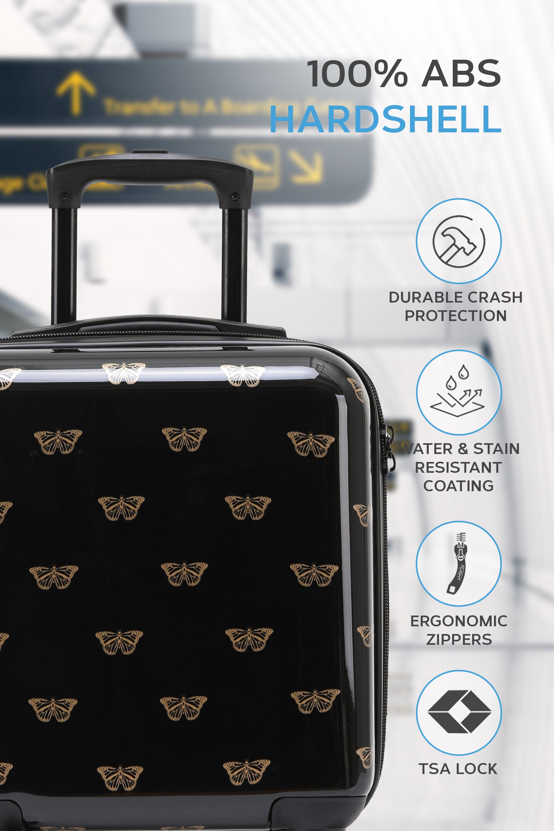 45x36x20cm PRINT Cabin Carry on Case