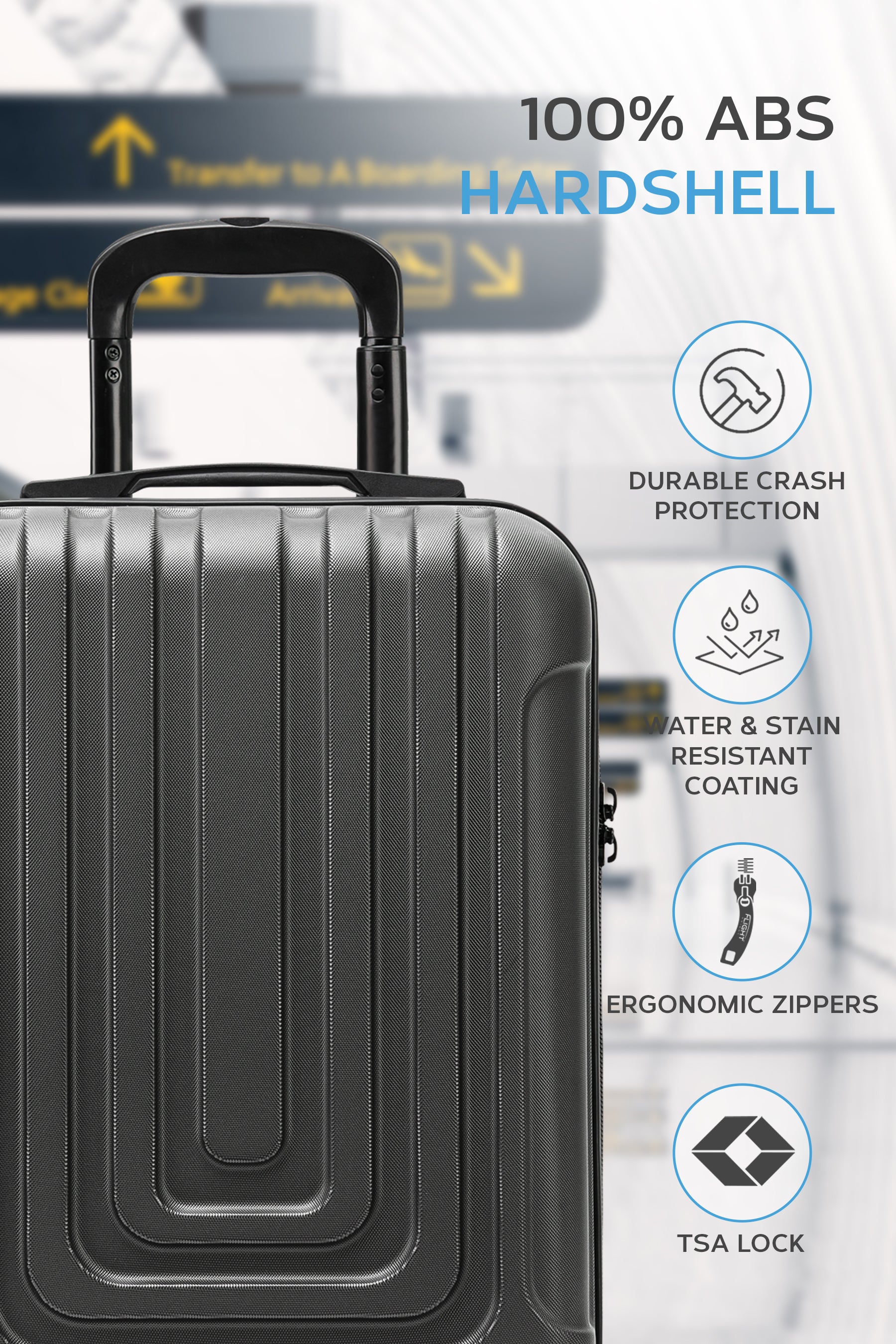 55x35x20cm CURVE Carry on Cabin Case