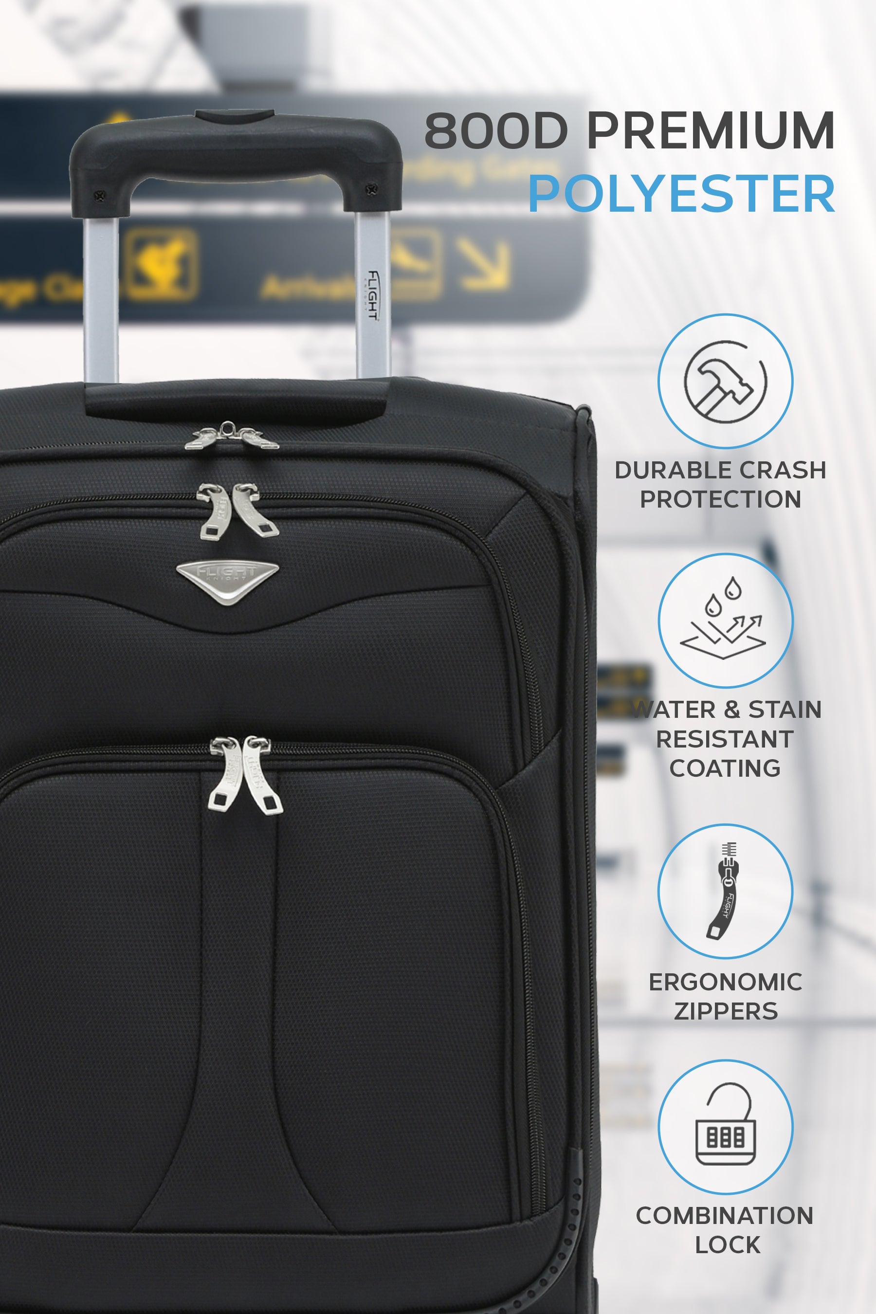 55x35x20cm Soft Shell Cabin Carry on Case