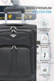55x35x20cm Soft Shell Cabin Carry on Case