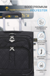 45x36x20cm Soft Shell Cabin Carry on Case - Quilted