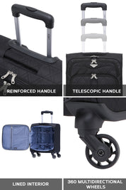 45x36x20cm Soft Shell Cabin Carry on Case - Quilted