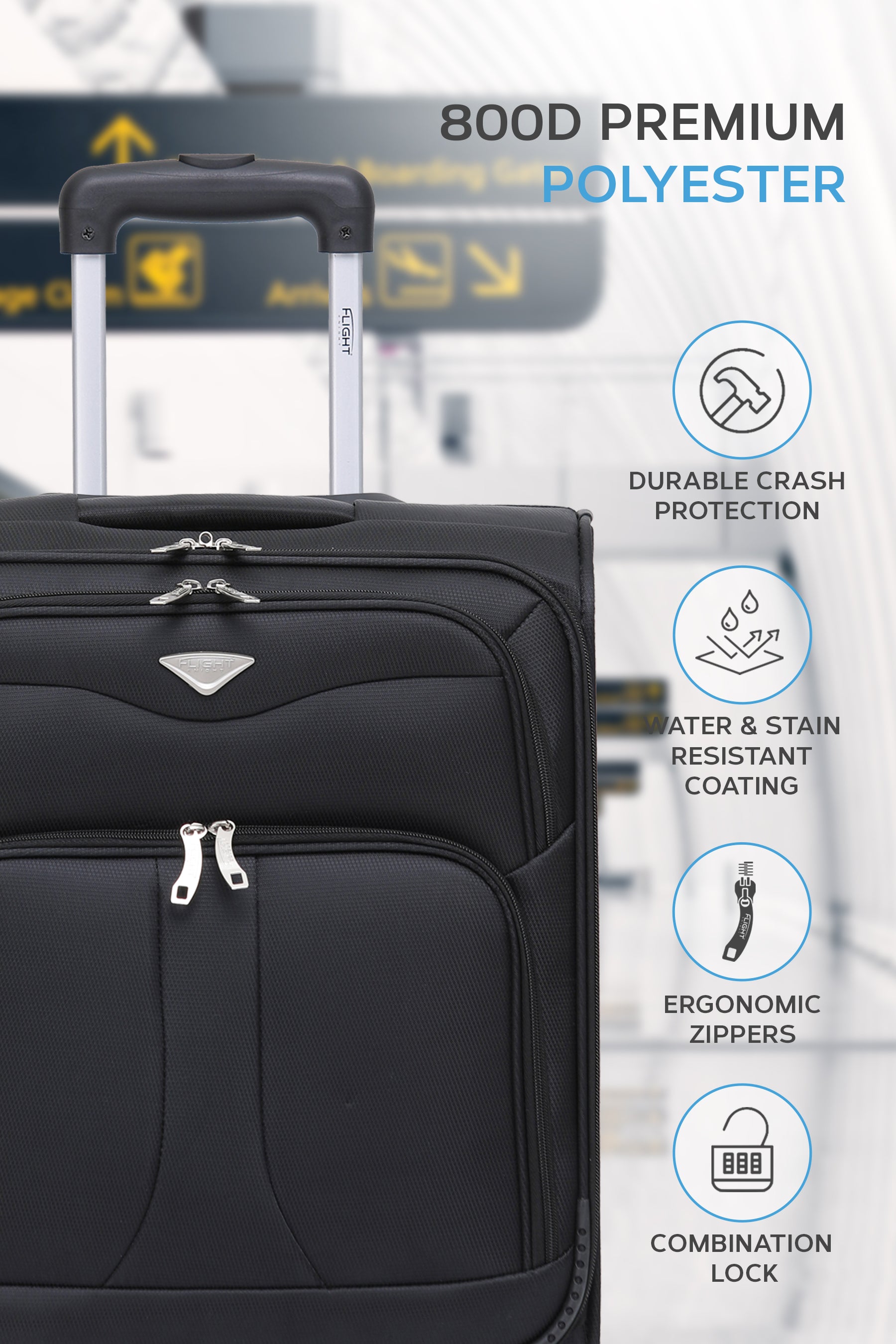 55x40x20cm Soft Shell Cabin Carry on Case