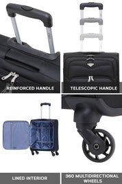 55x40x20cm Soft Shell Cabin Carry on Case