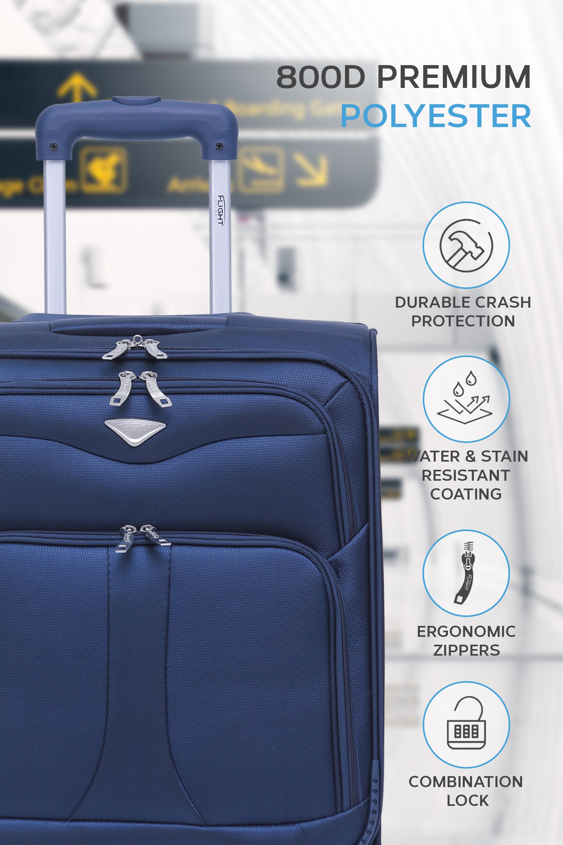 55x40x20cm Soft Shell Cabin Carry on Case