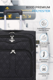 55x40x20cm Soft Shell Cabin Carry on Case - Quilted