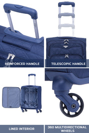 55x40x20cm Soft Shell Cabin Carry on Case - Quilted