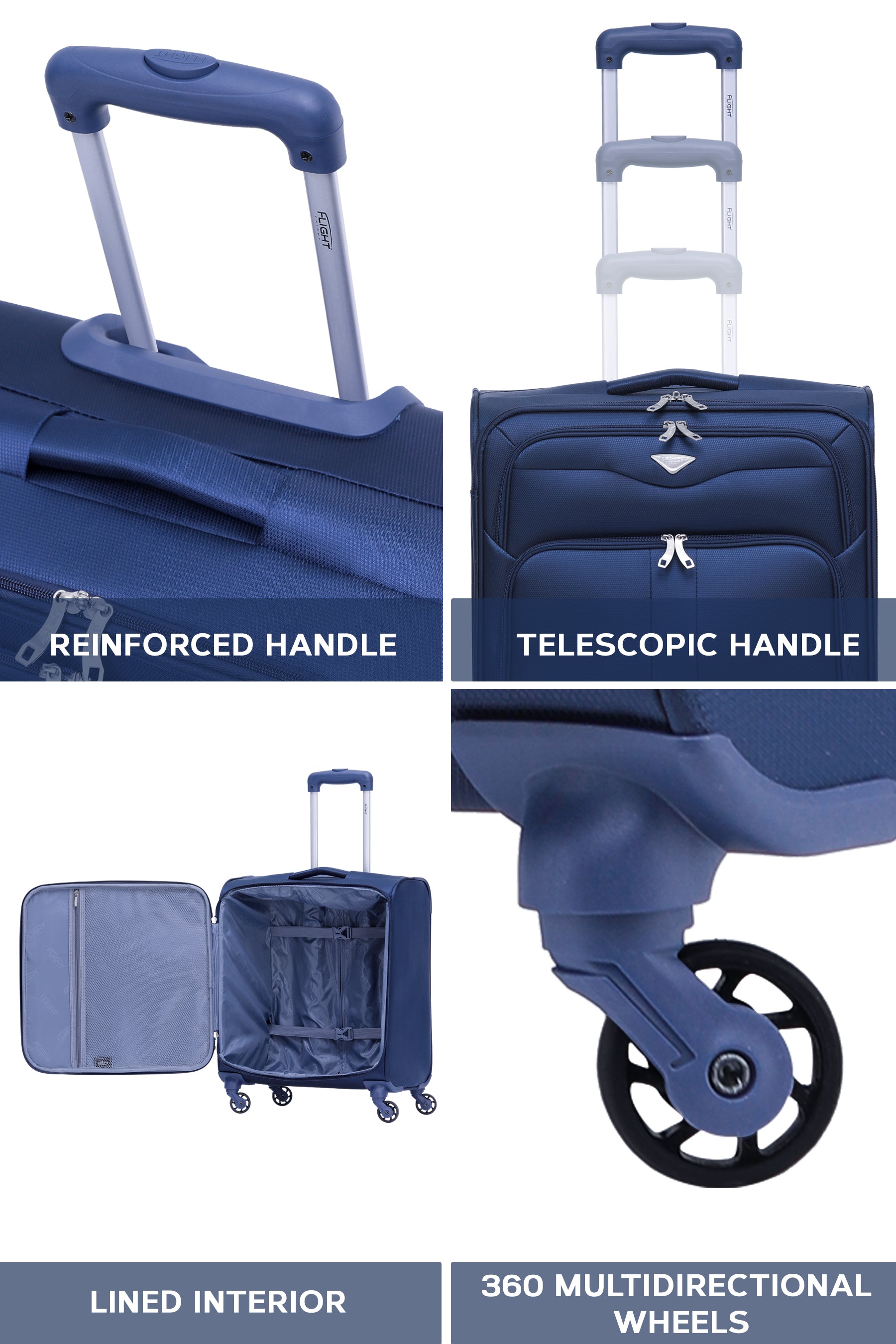 56x45x25cm Soft Shell Cabin Carry on Case