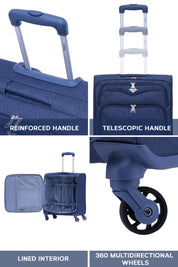 56x45x25cm Soft Shell Cabin Carry on Case - Quilted