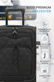 55x35x20cm Soft Shell Cabin Carry on Case - Quilted