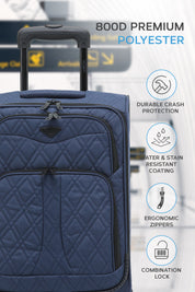 55x35x20cm Soft Shell Cabin Carry on Case - Quilted