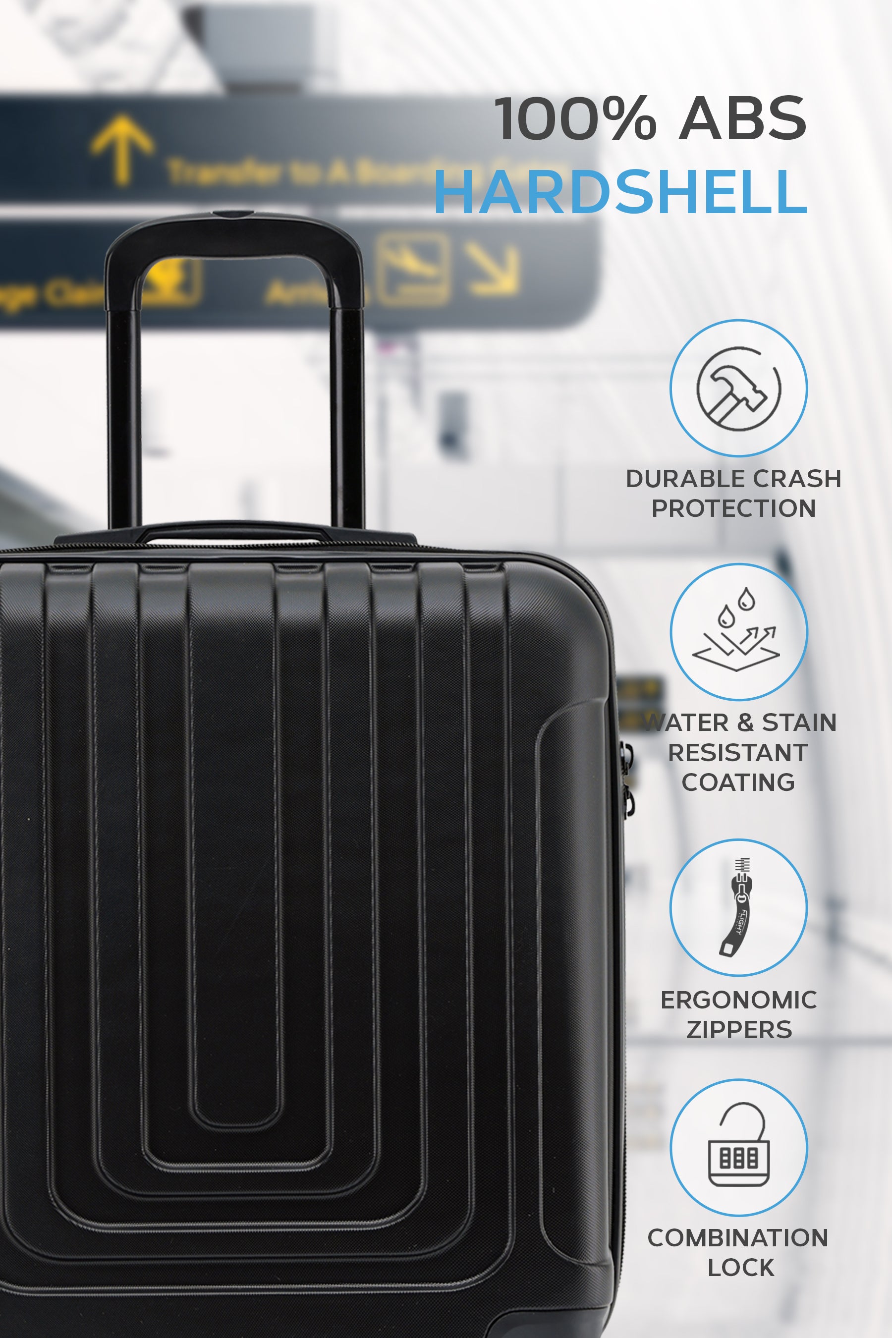 56x45x25cm CURVE Cabin Carry on Case